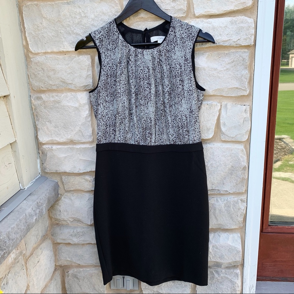LOFT Black and White Work Dress
